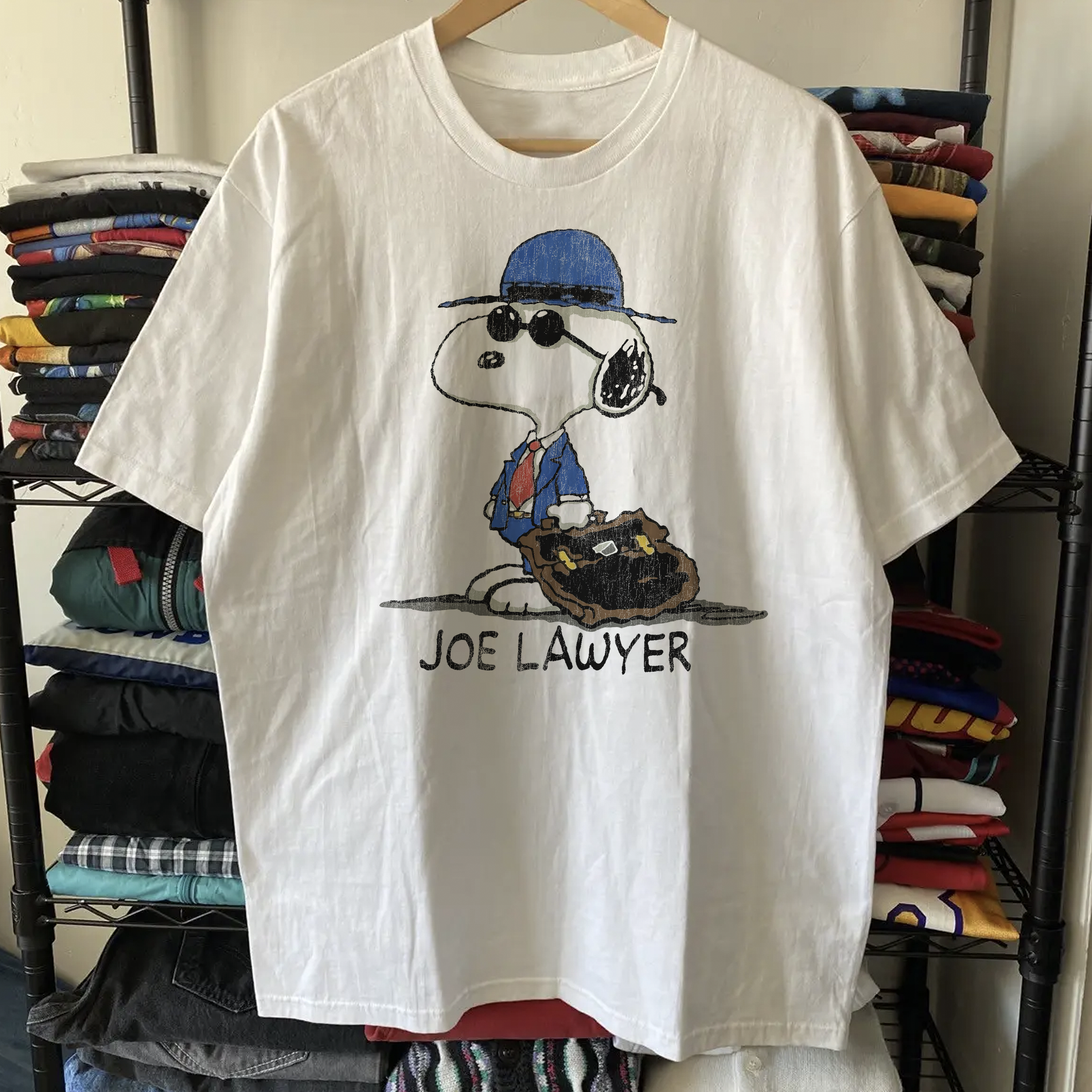 Rare Snoopy Joe Lawyer Washed White Tee