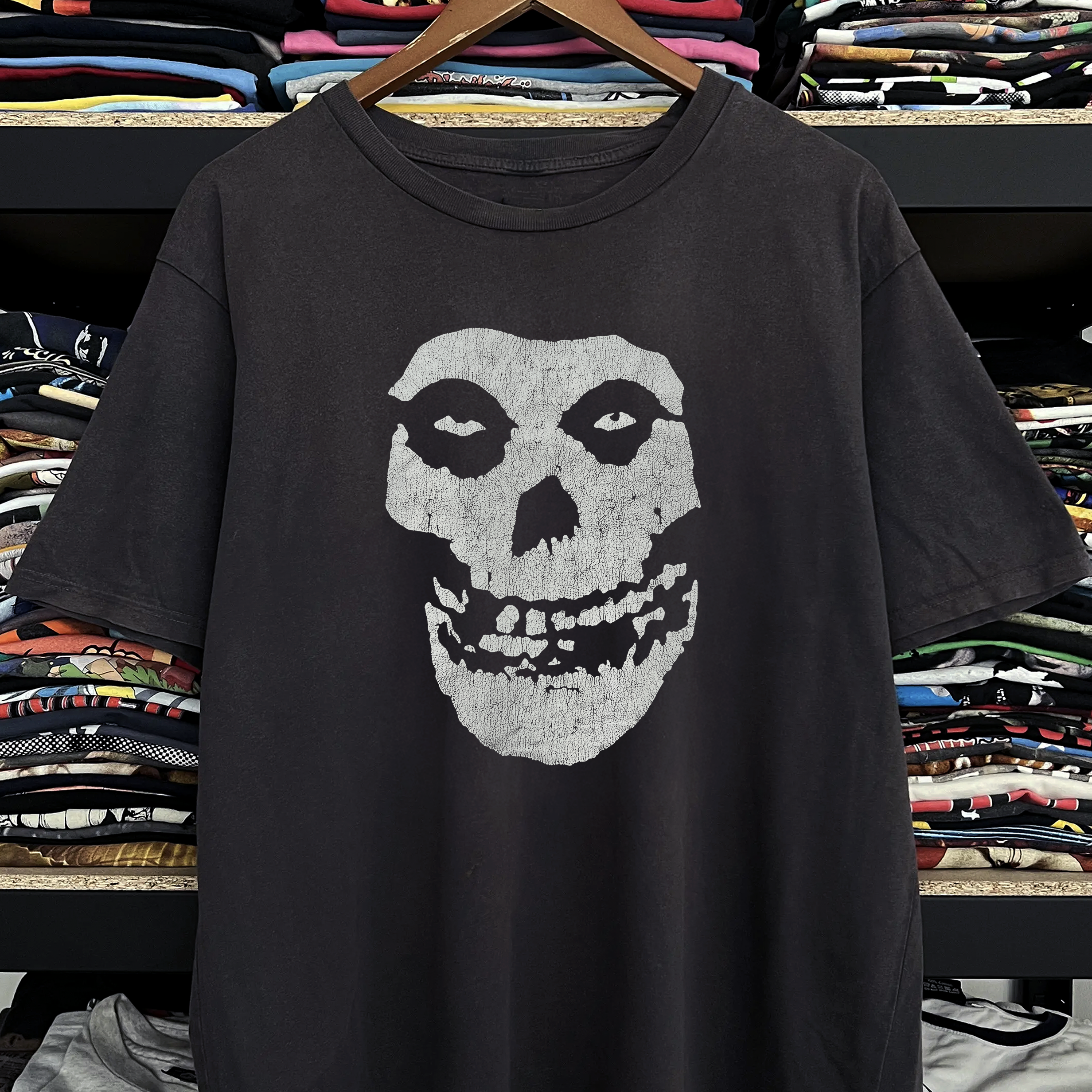 80s Misfits Crimson Ghost Washed Black Tee