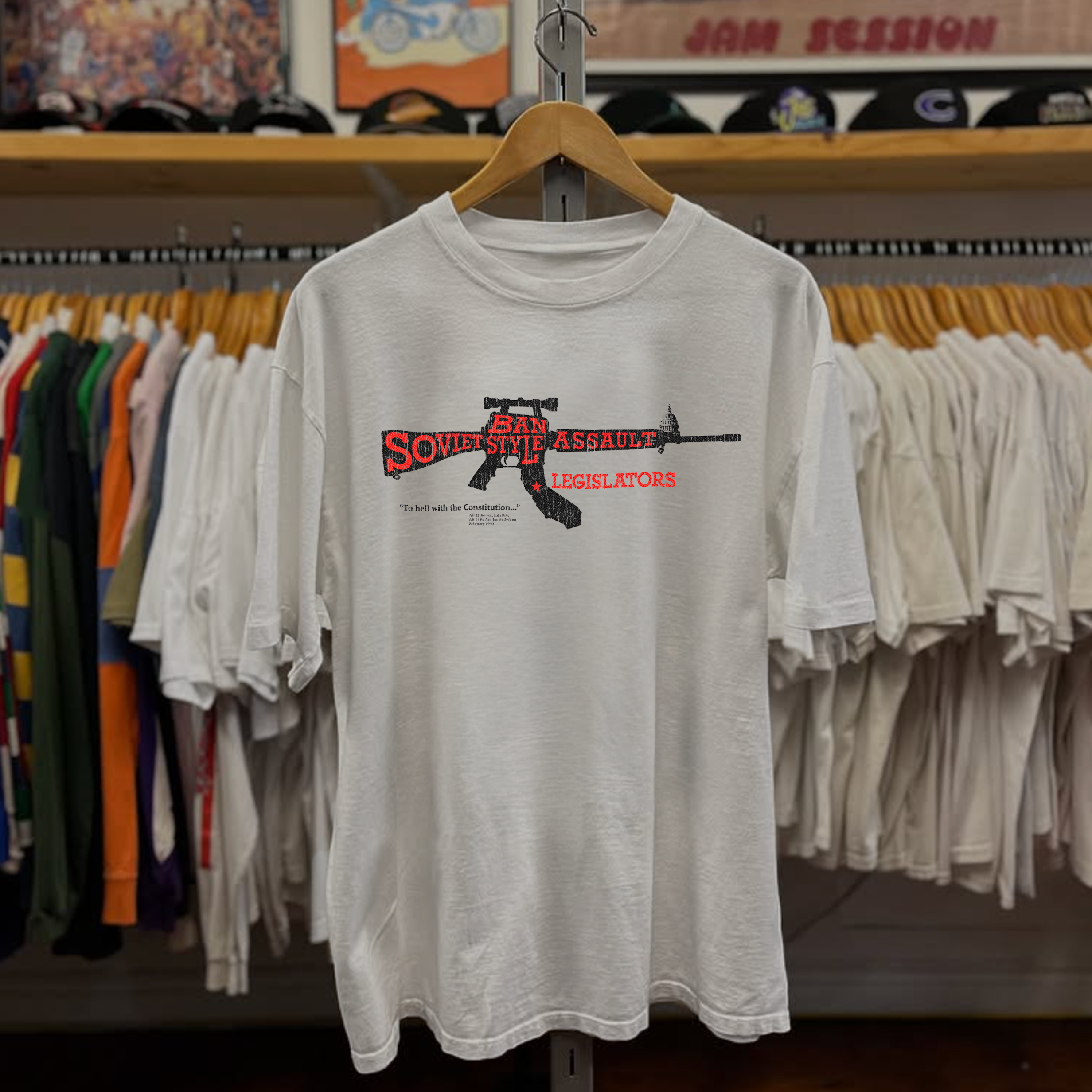 Ban Assault Style Guns Washed White Tee
