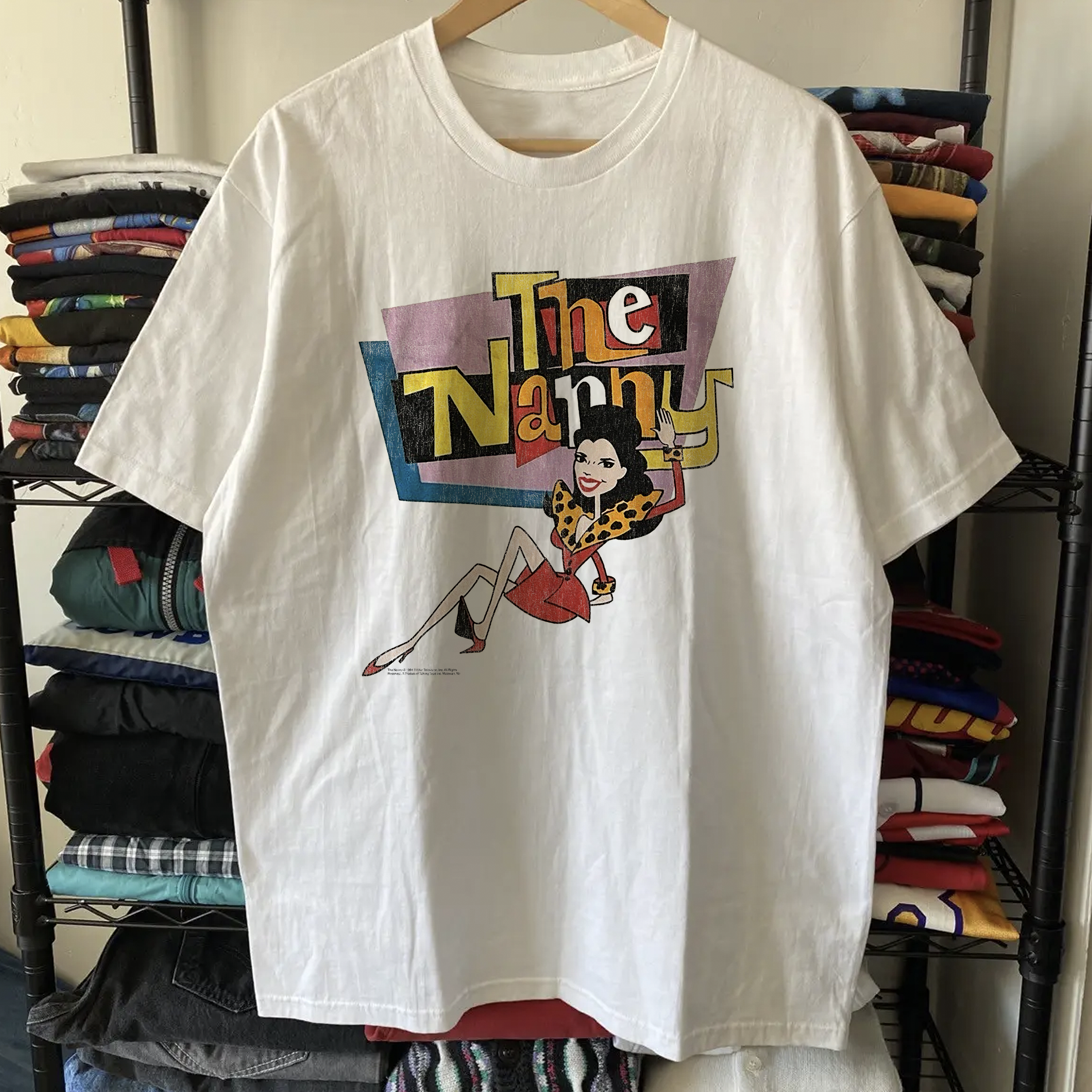 1994 The Nanny Series Promo Washed White Tee