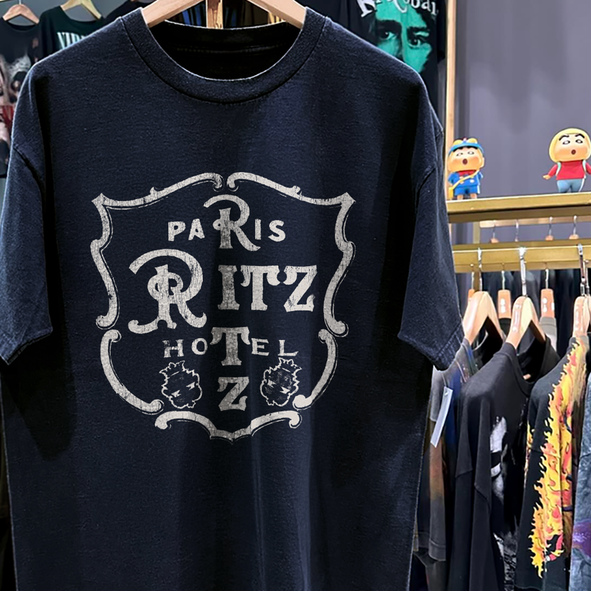 90s Ritz Paris Ultra Rare Washed Blue T-Shirt – Strike Anywhere 90s Ritz Paris Ultra Rare Washed Blue T-Shirt – Strike Anywhere