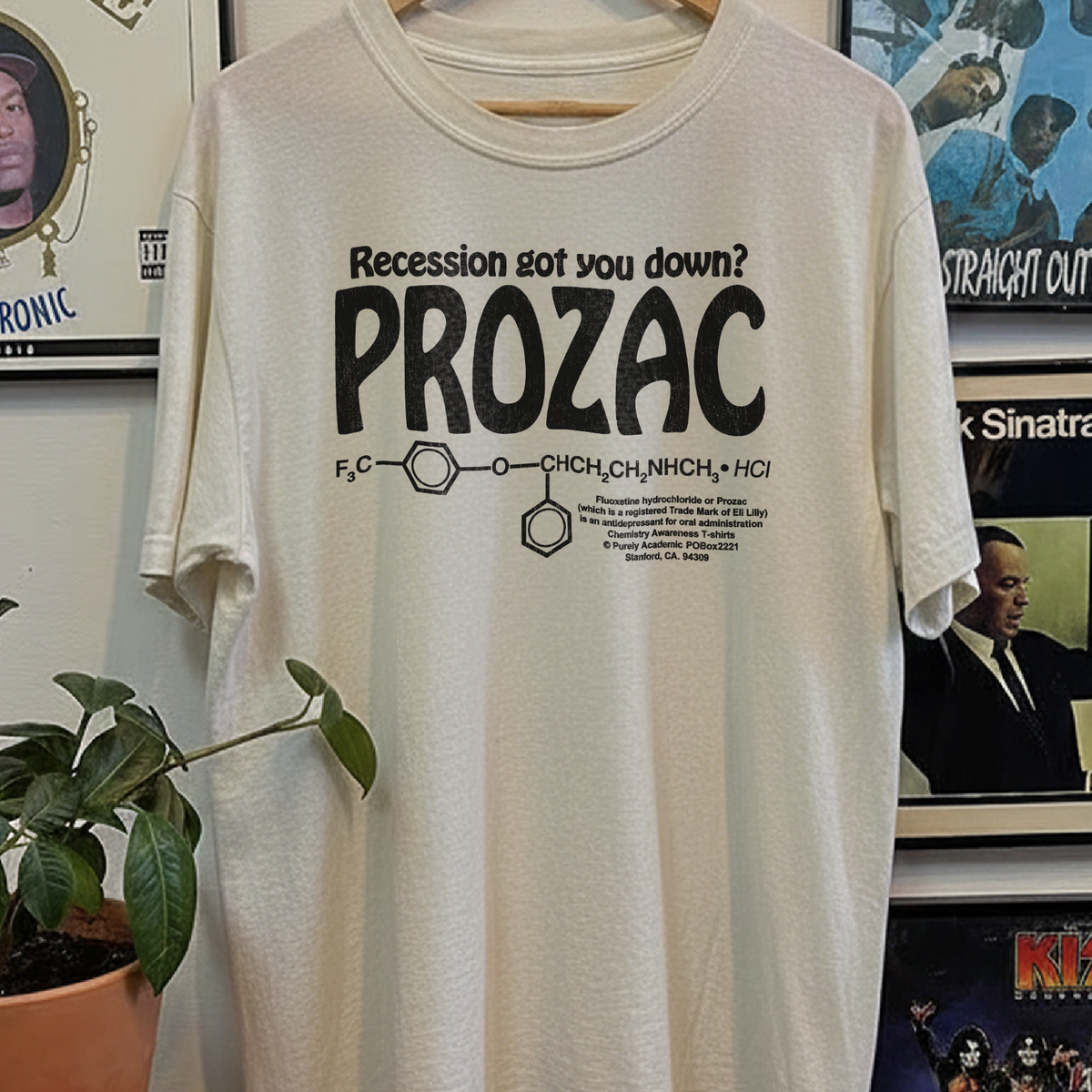Vintage Prozac Recession Chemistry Washed White Tee
