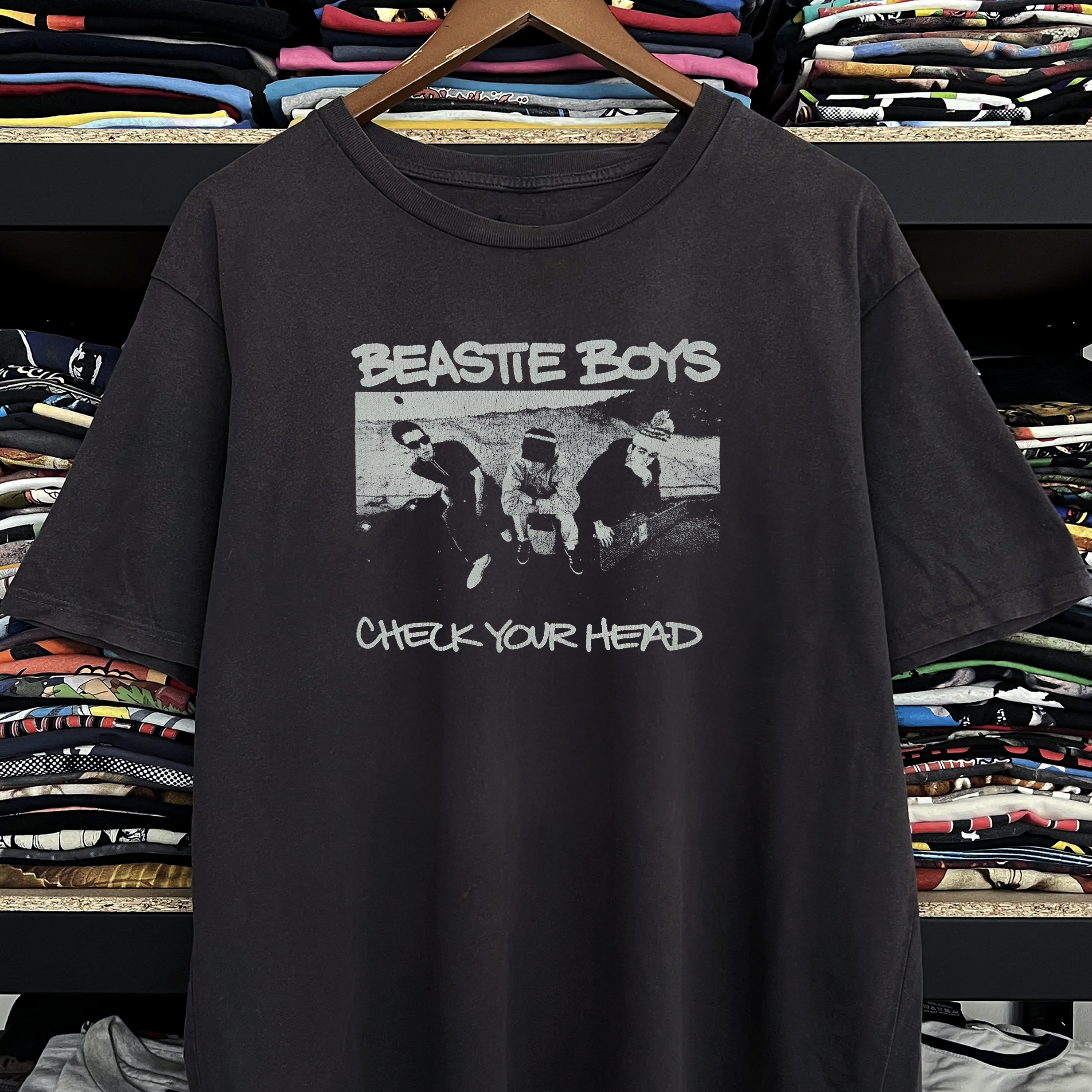90s Beastie Boys Check Your Head Promo Washed Black Tee