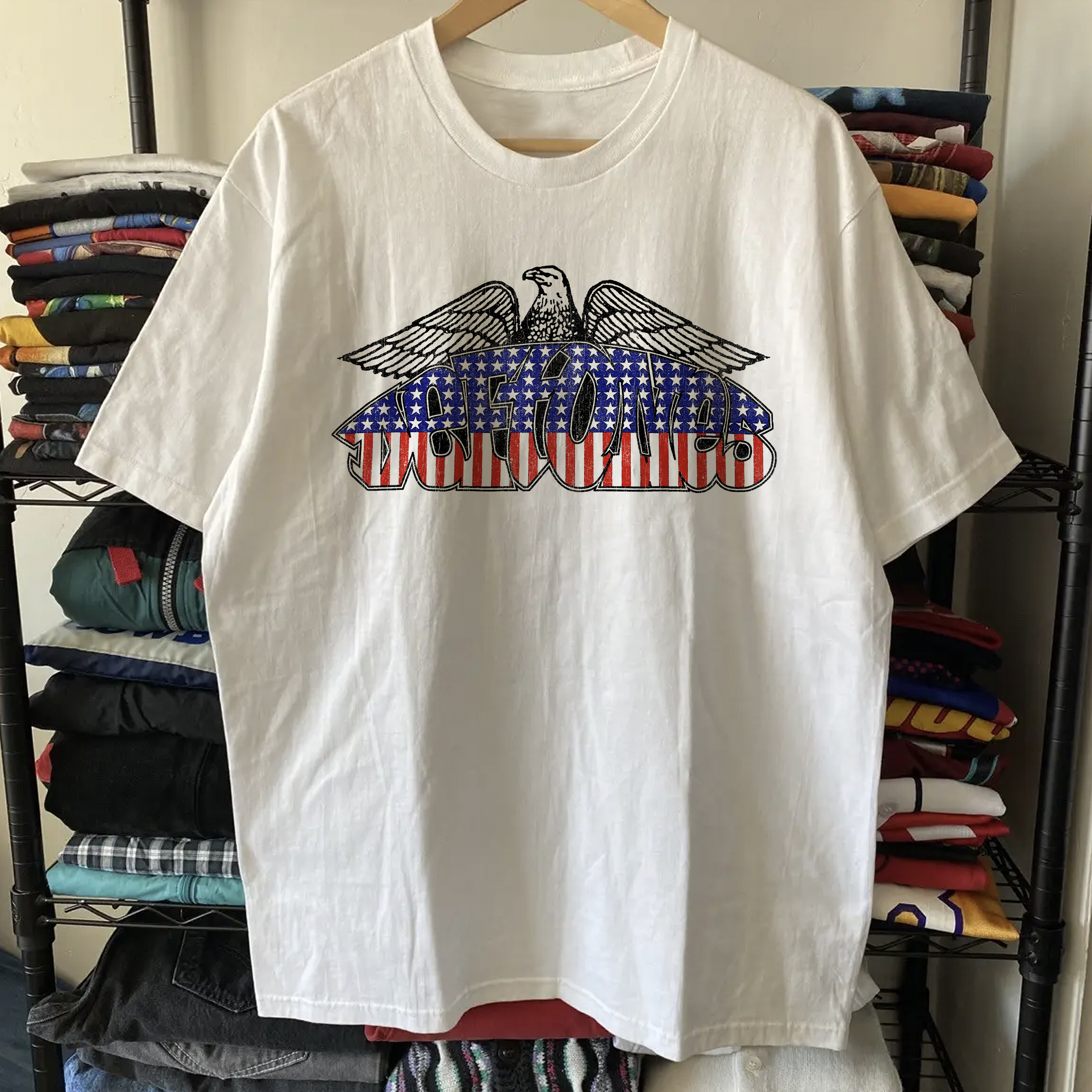 90s Deftones Washed White Tee