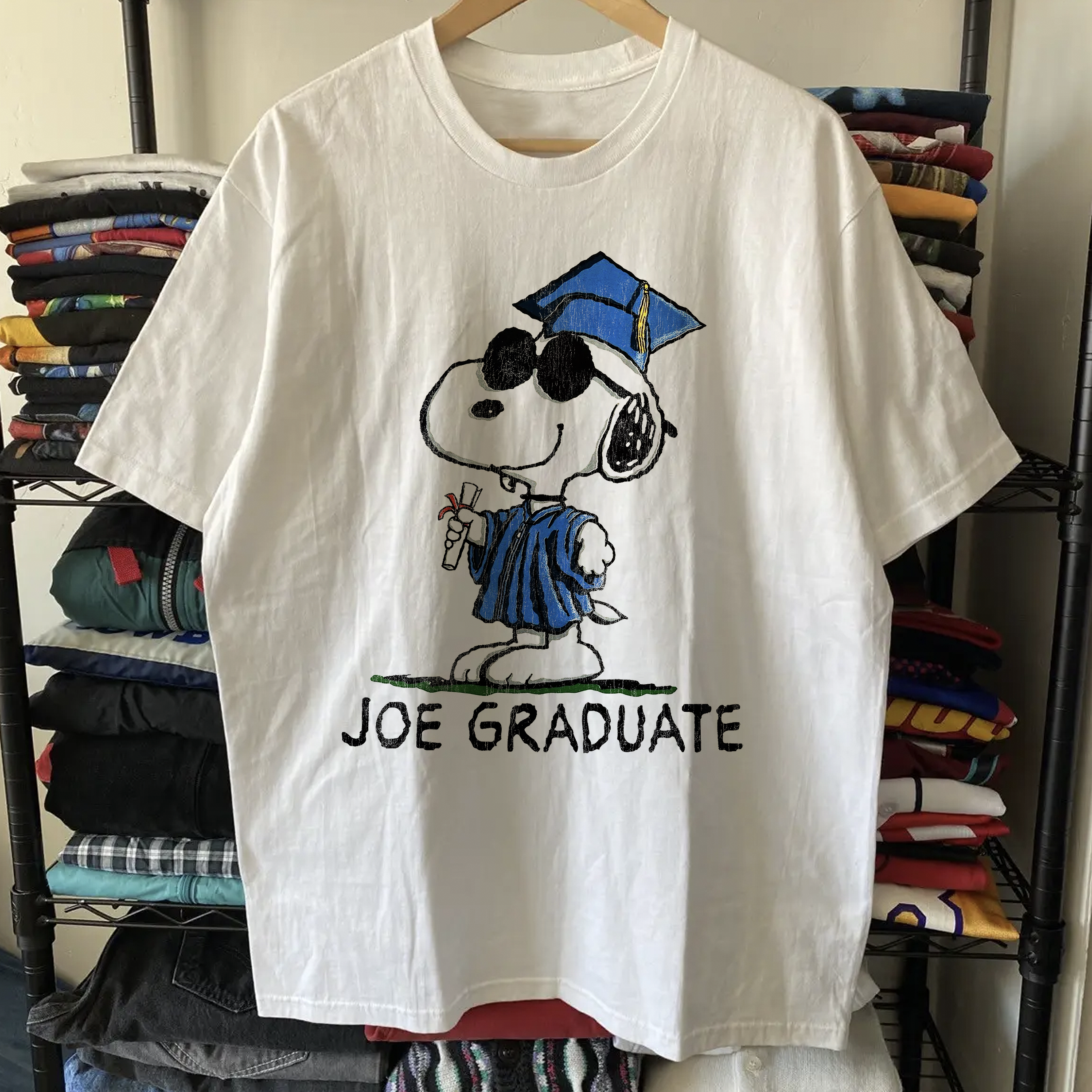 Rare Snoopy Joe Graduate Washed White Tee