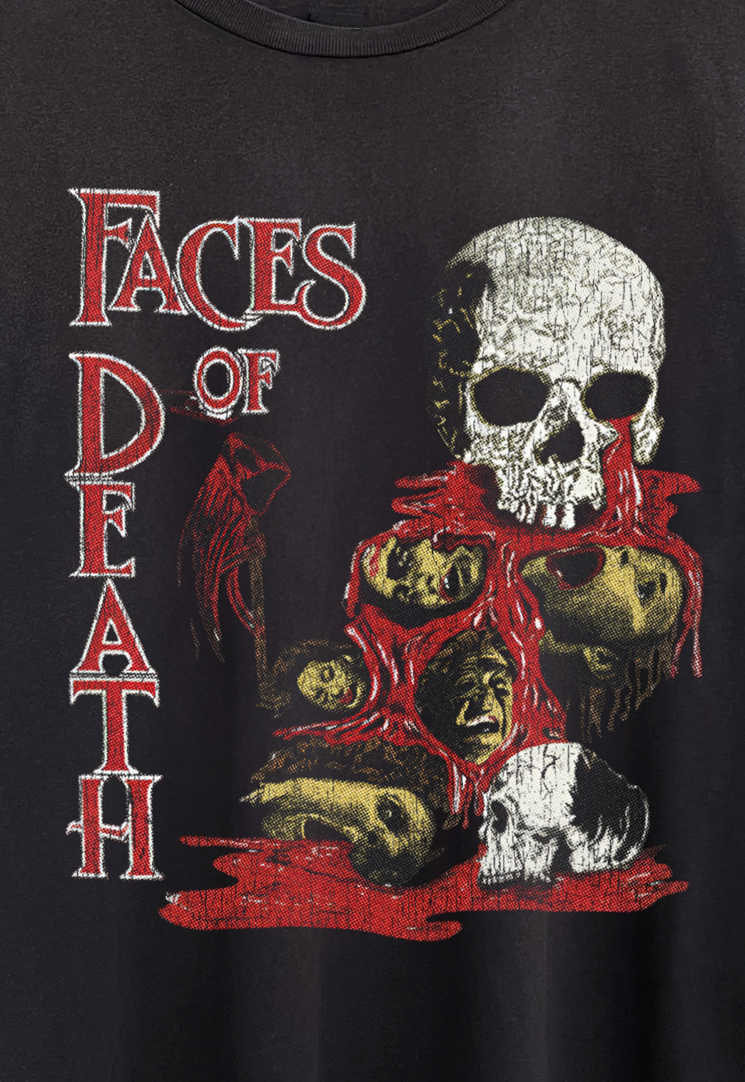 Ultra Rare Faces Of Death Promo Washed Black Tee