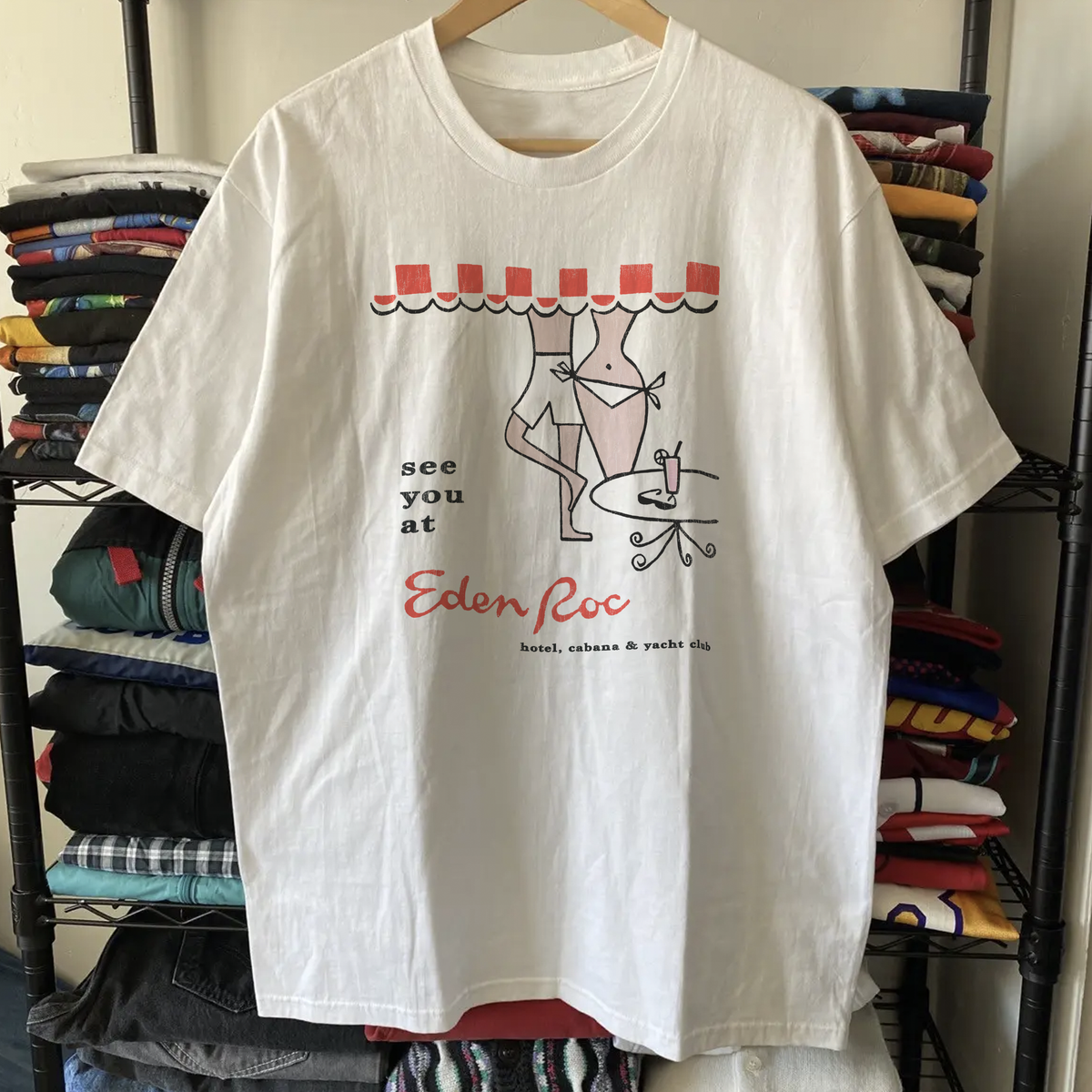Rare Vintage Eden Roc Washed White Tee – Strike Anywhere Vintage