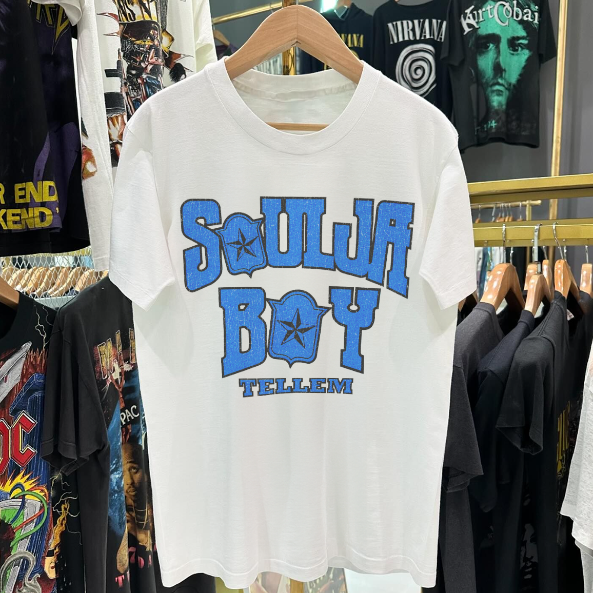 SOULJA BOY TELLEM VINTAGE WASHED WHITE T SHIRT
