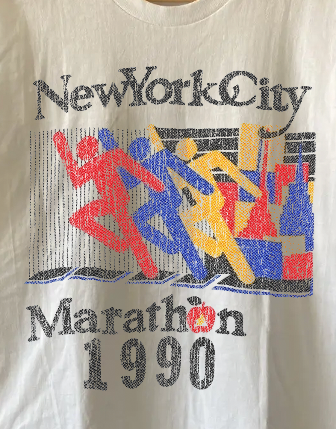 Rare NYC Marathon Washed White Tee