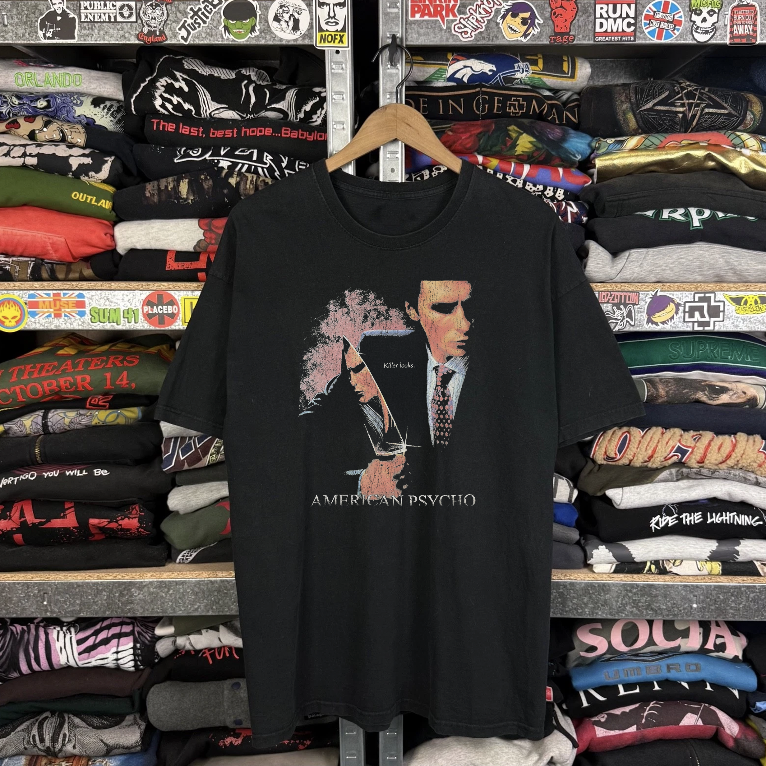 2000 American Psycho Washed Black Tee