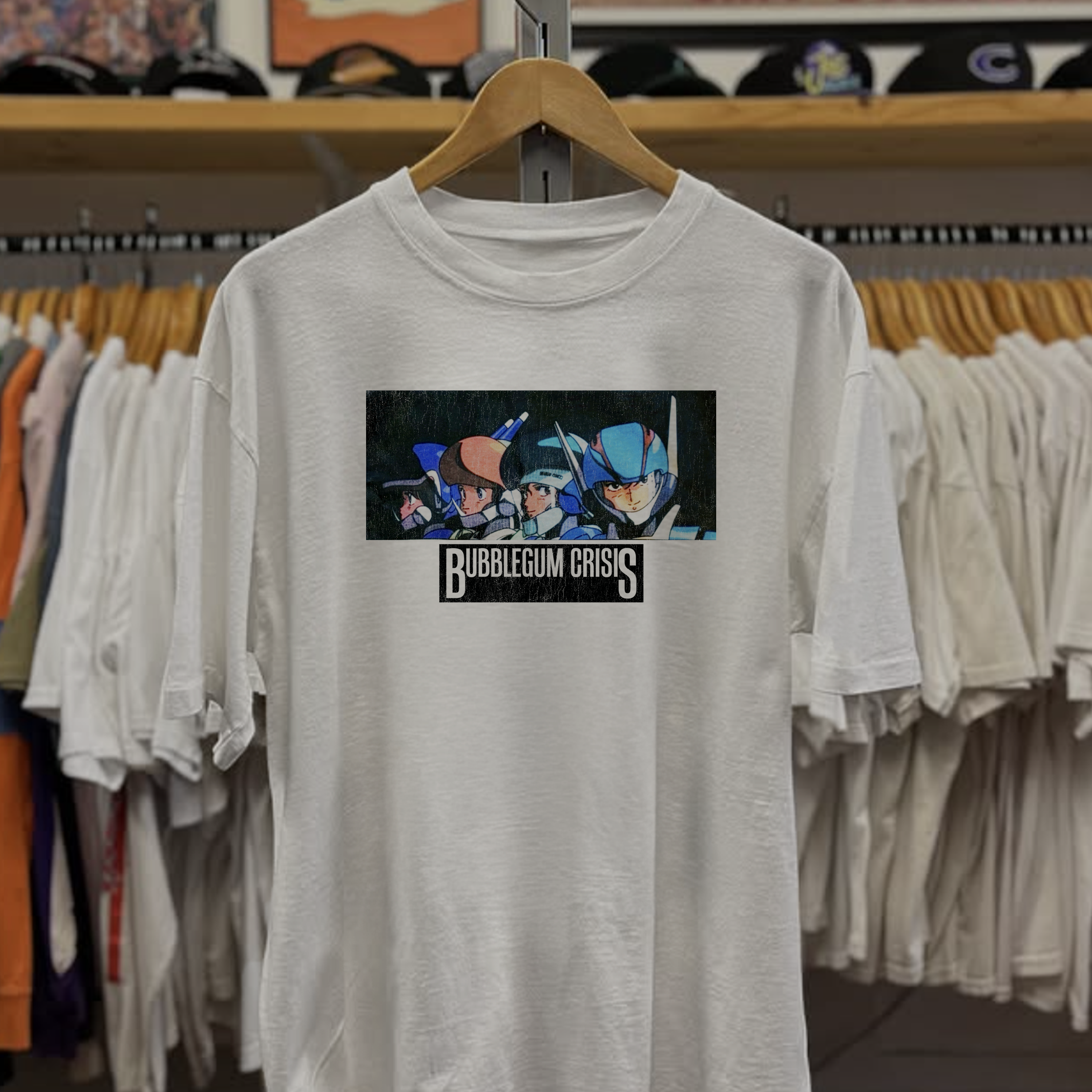 90s Bubblegum Crisis Washed White Tee