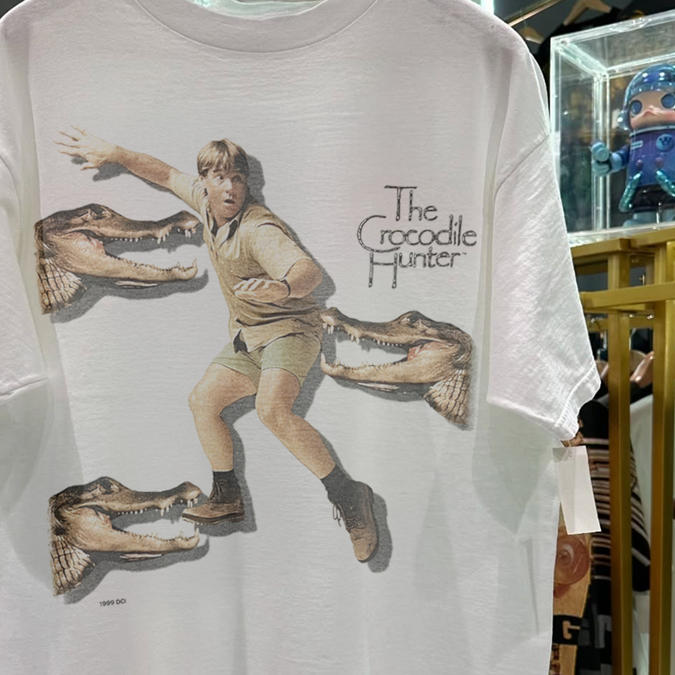 1999 THE CROCODILE HUNTER RARE WASHED WHITE T-SHIRT