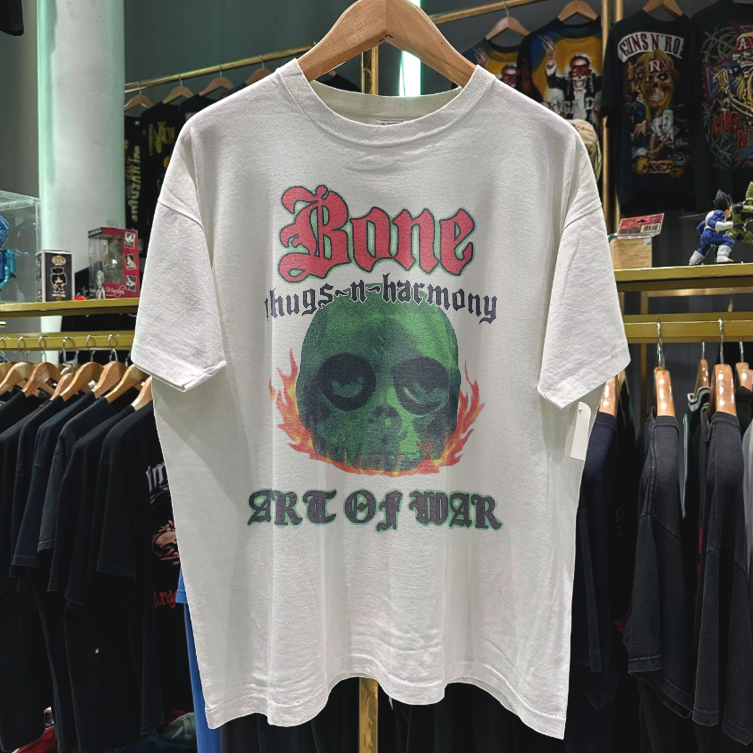 1997 BONE THUGS N HARMONY 'ART OF WAR' RARE WASHED WHITE RAP TEE