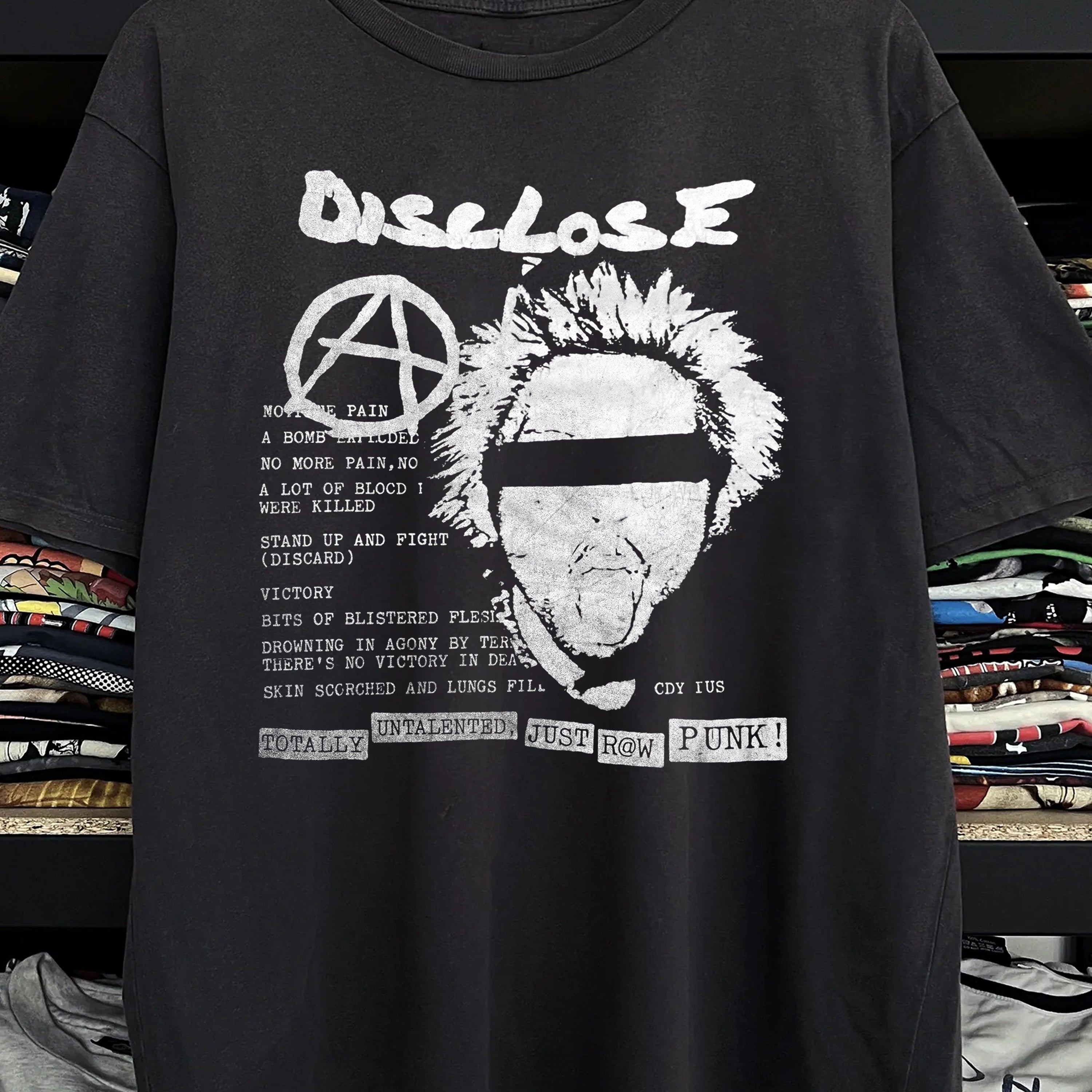 Vintage Disclose - Raw Punk Washed Black T-Shirt