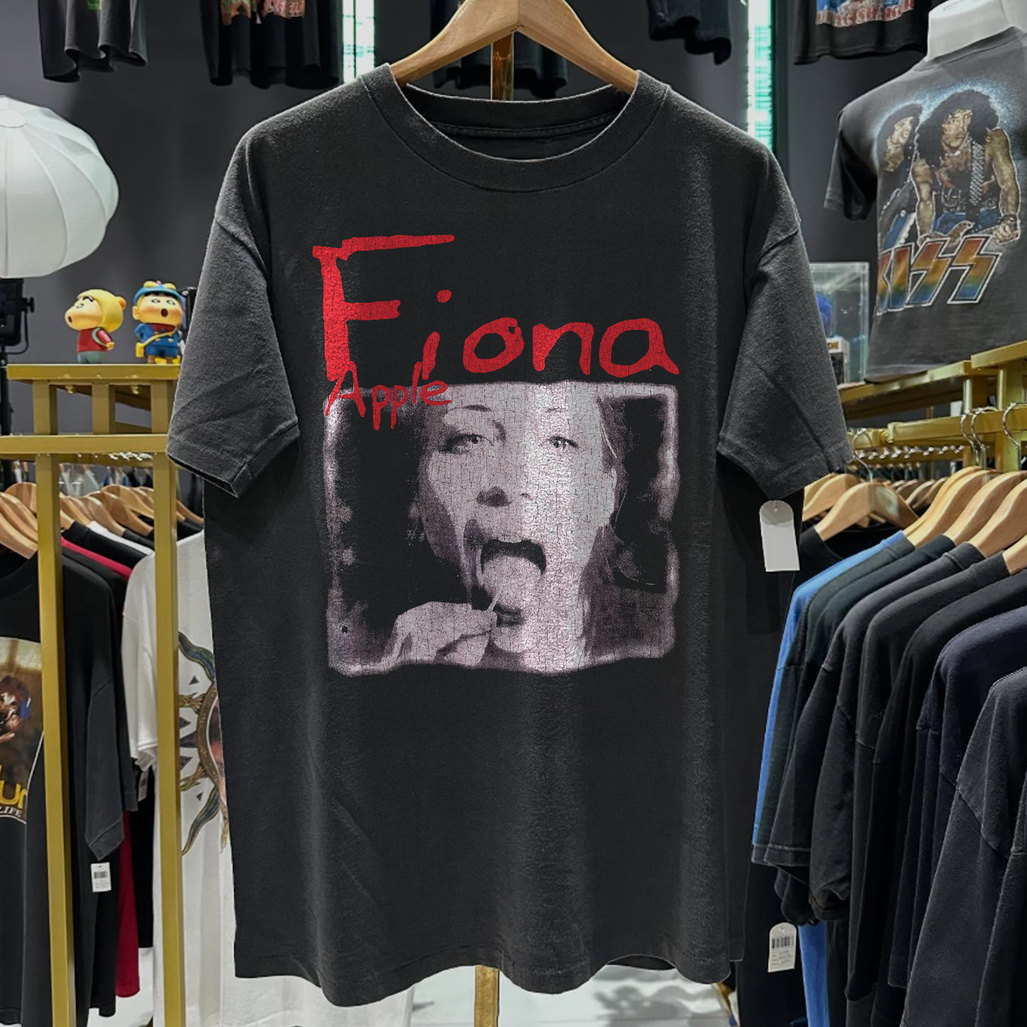 90s SUCKER’S PRAYER 'FIONA APPLE' RARE WASHED BLACK T-SHIRT