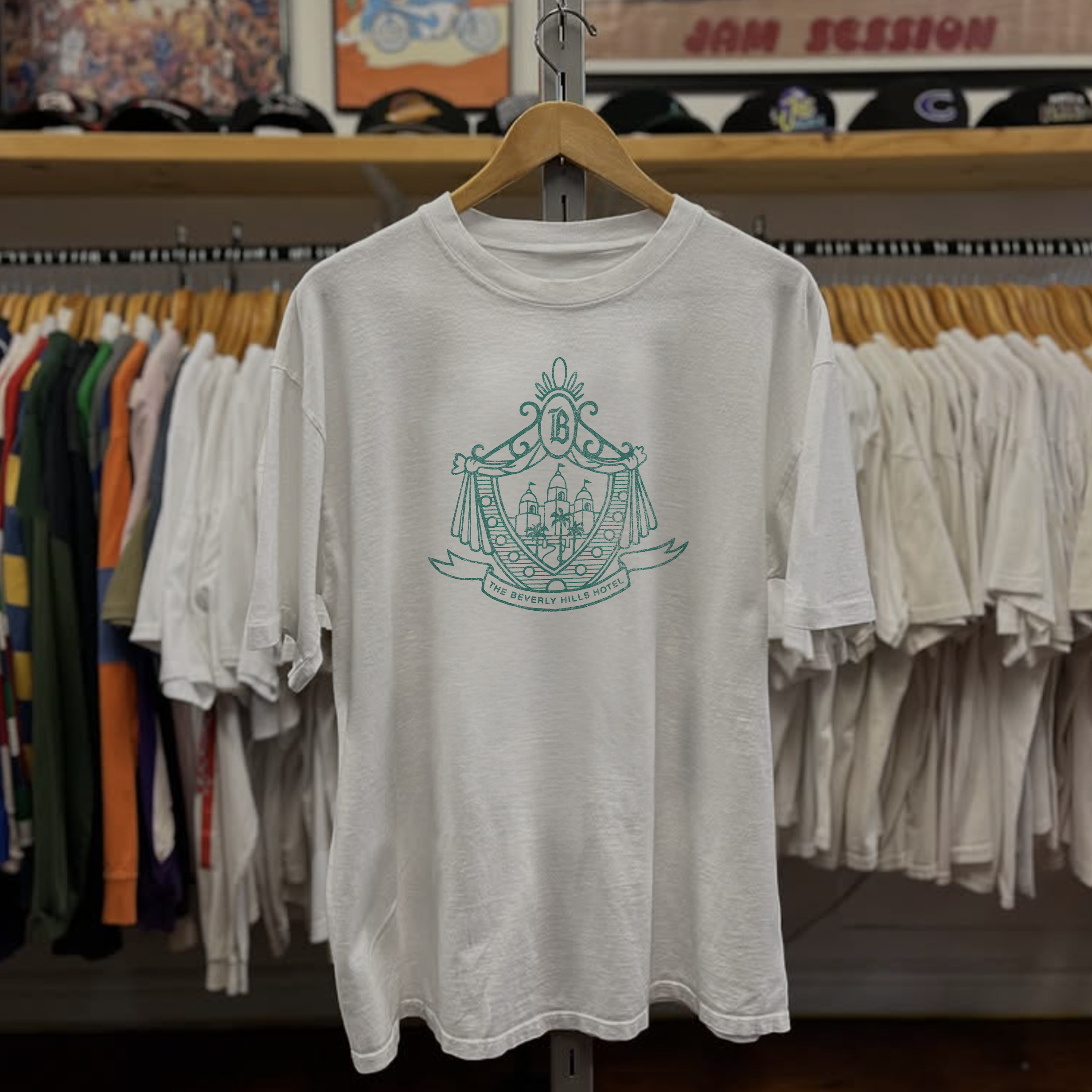 Rare The Beverley Hills & Bungalows Washed White Tee