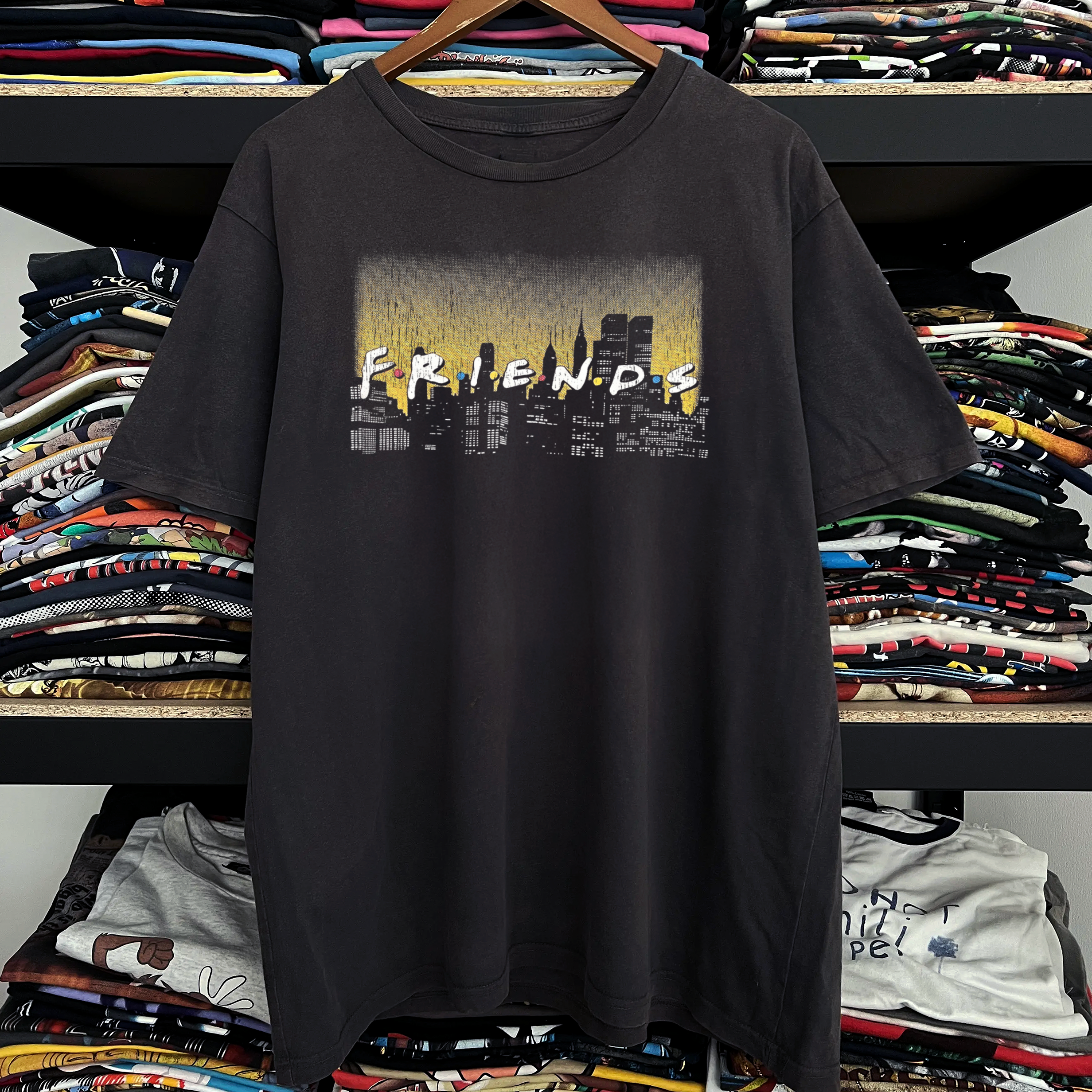 Friends Washed Black Tee