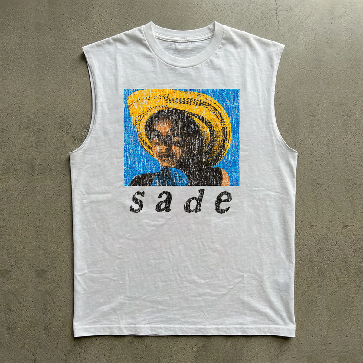 Sade Washed Cut Off White Tee