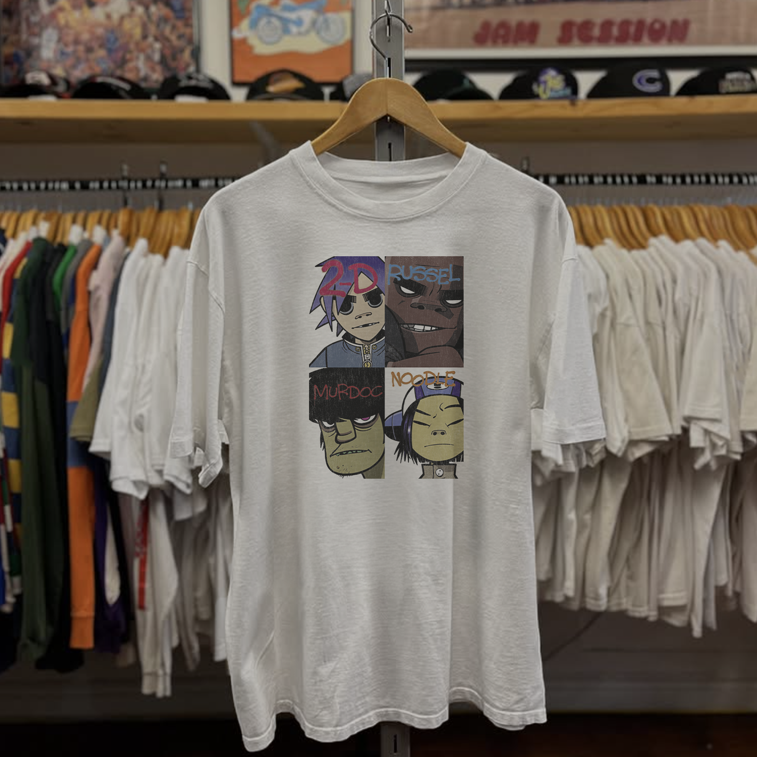 Rare Gorillaz Concert Washed White Tee
