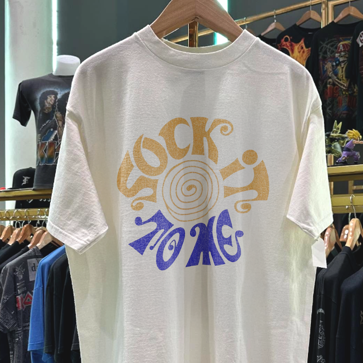 90s SOCK IT TO ME RARE WASHED WHITE T-SHIRT