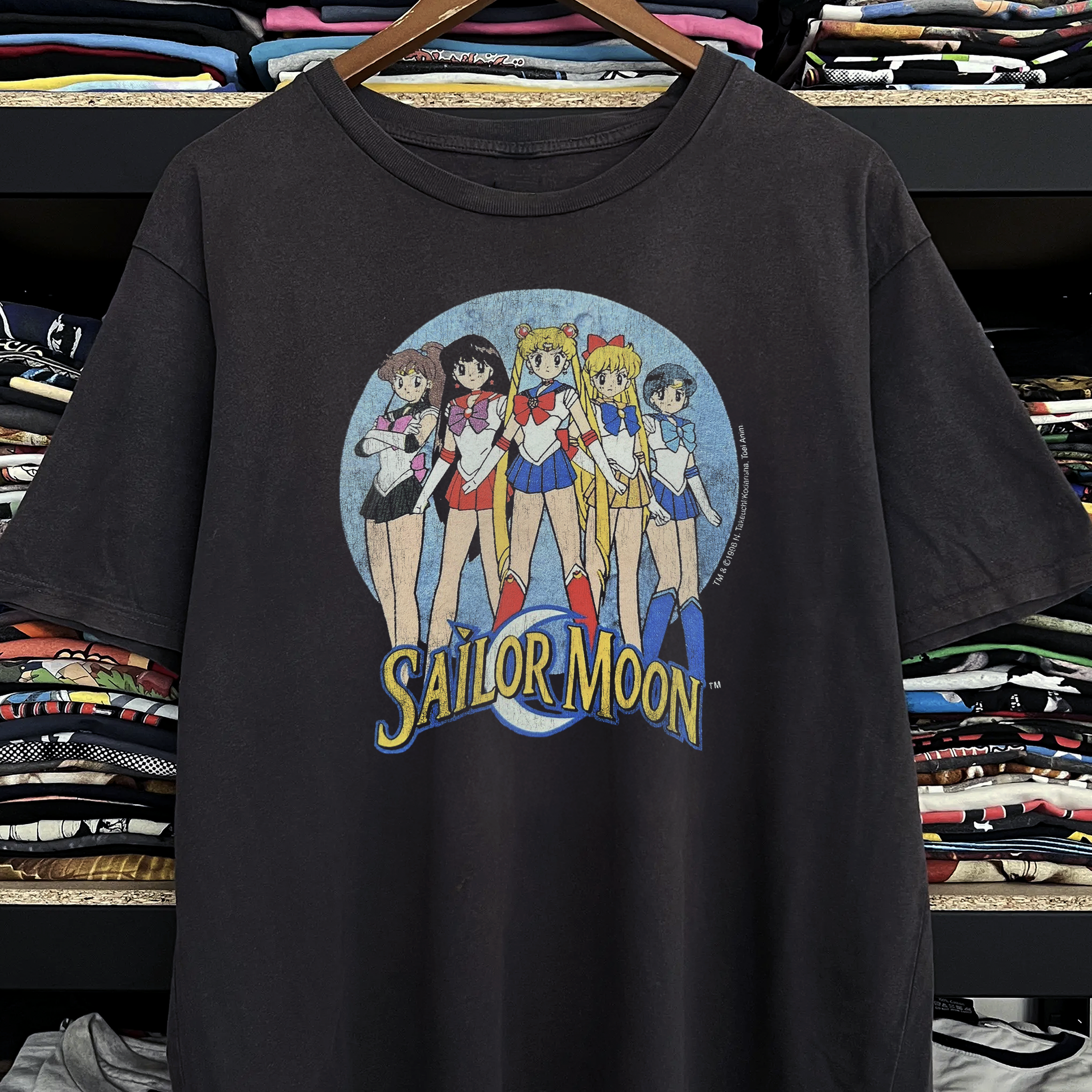 1998 Sailor Moon Washed Black Tee