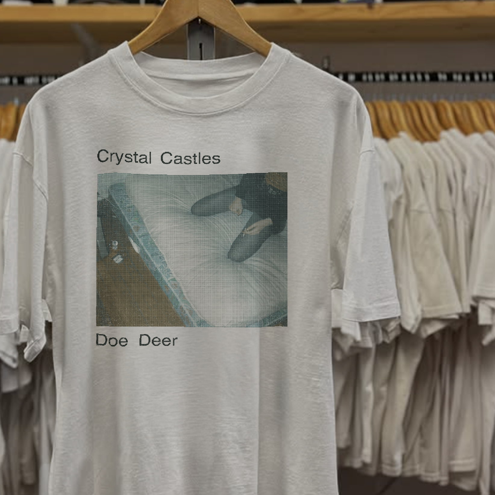 2010 Crystal Castles Doe Deer Washed White Tee