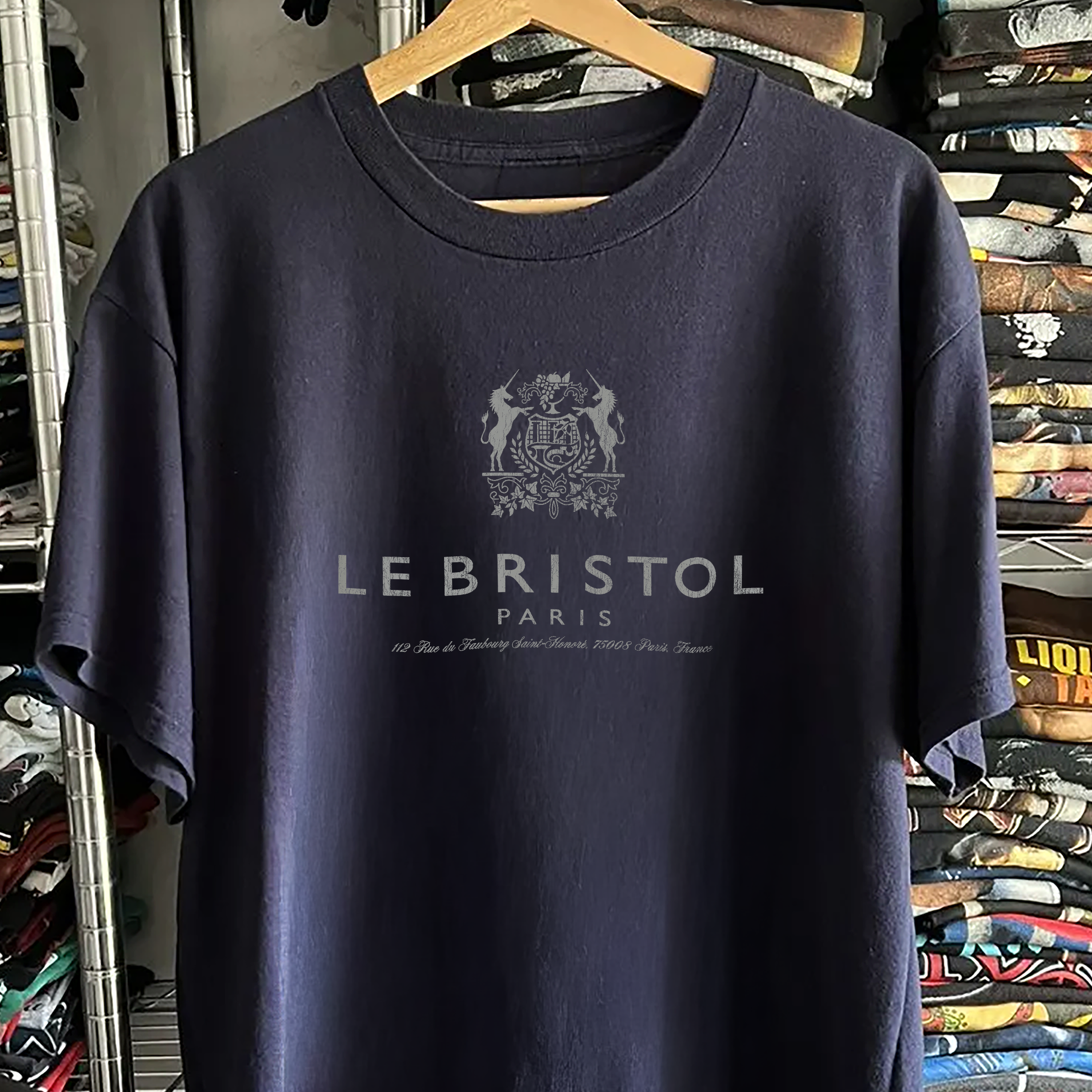 Rare Le Bristol Paris Washed Navy Tee