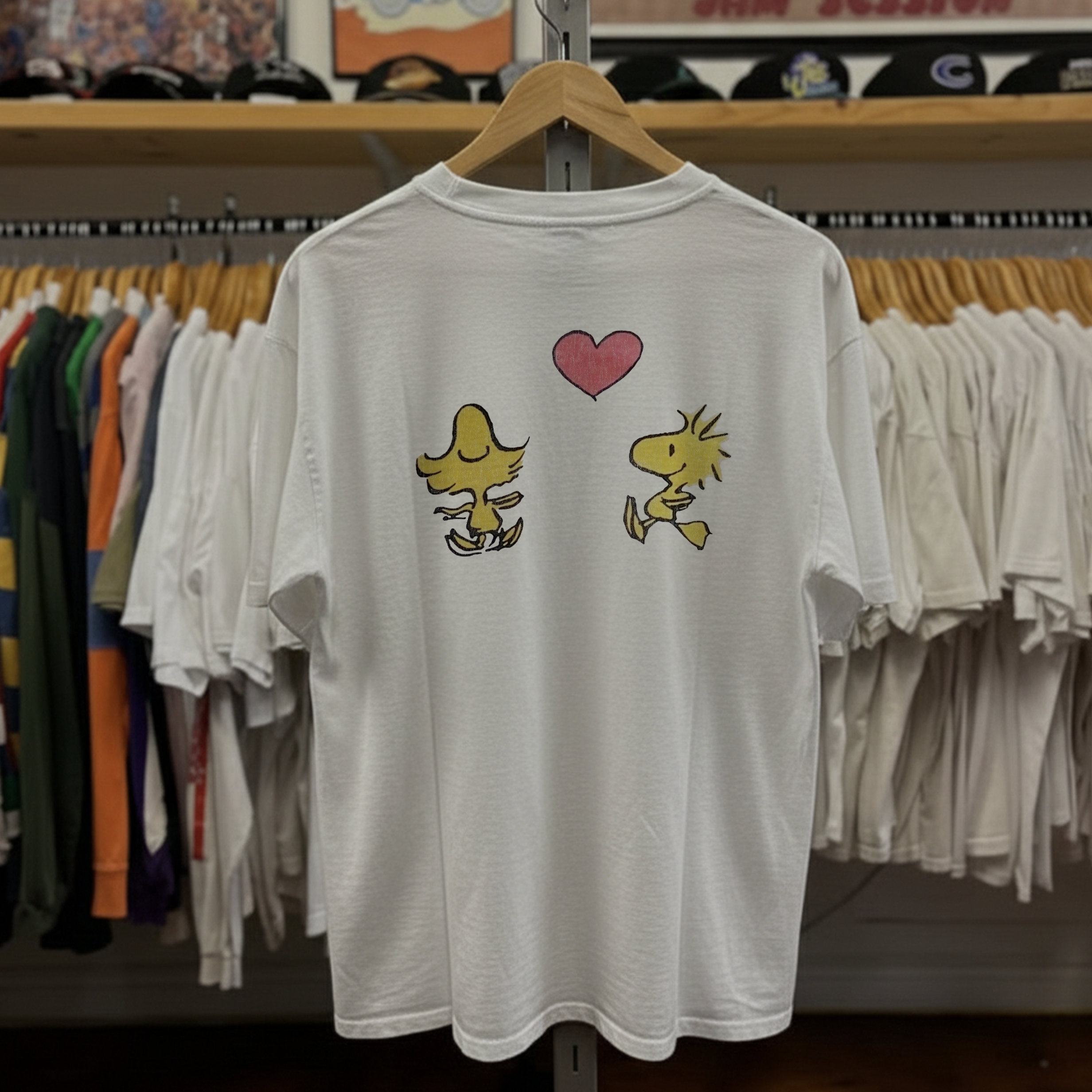 Rare Snoopy Love Is In The Air Washed White Tee