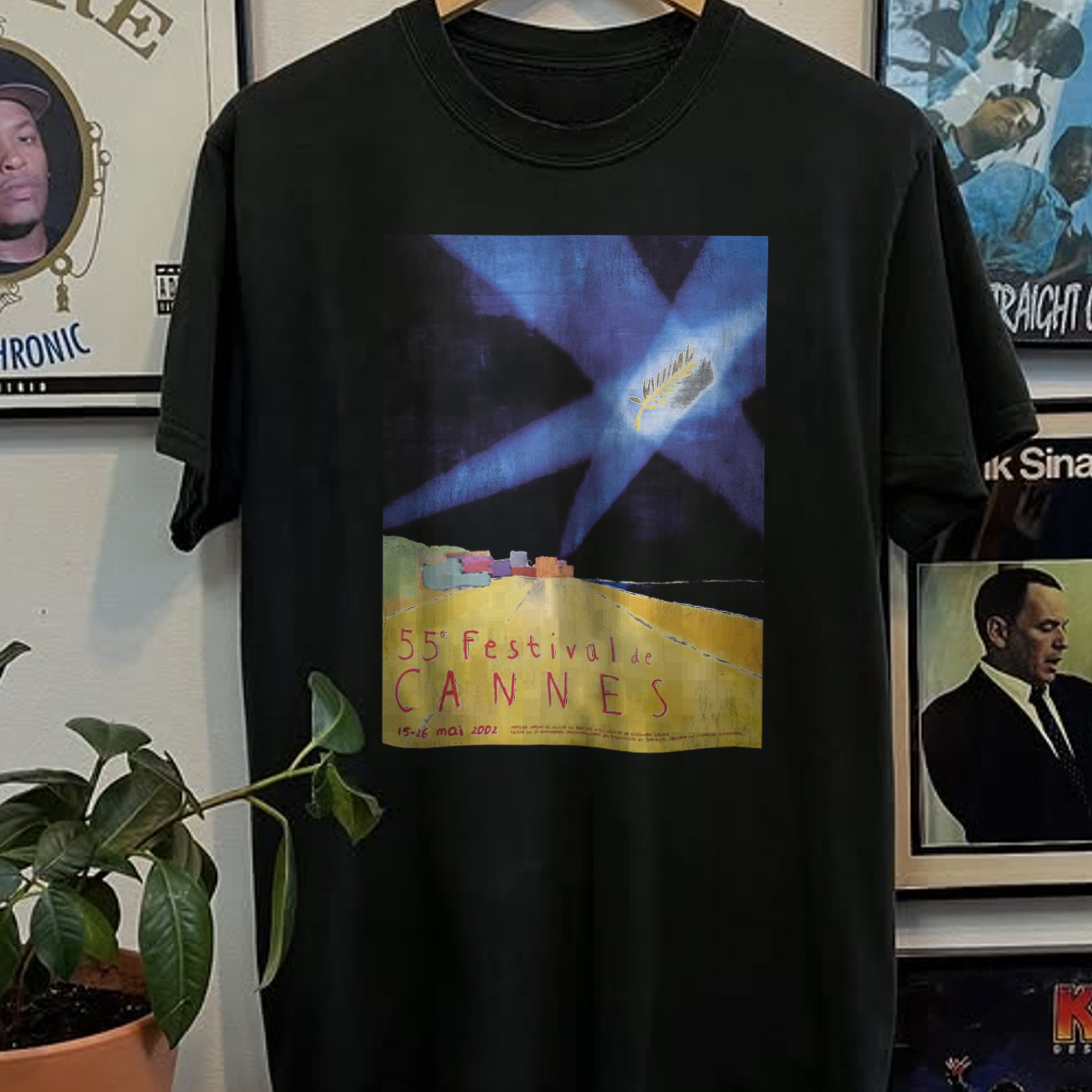 2002 Cannes Film Festival Washed Black Tee