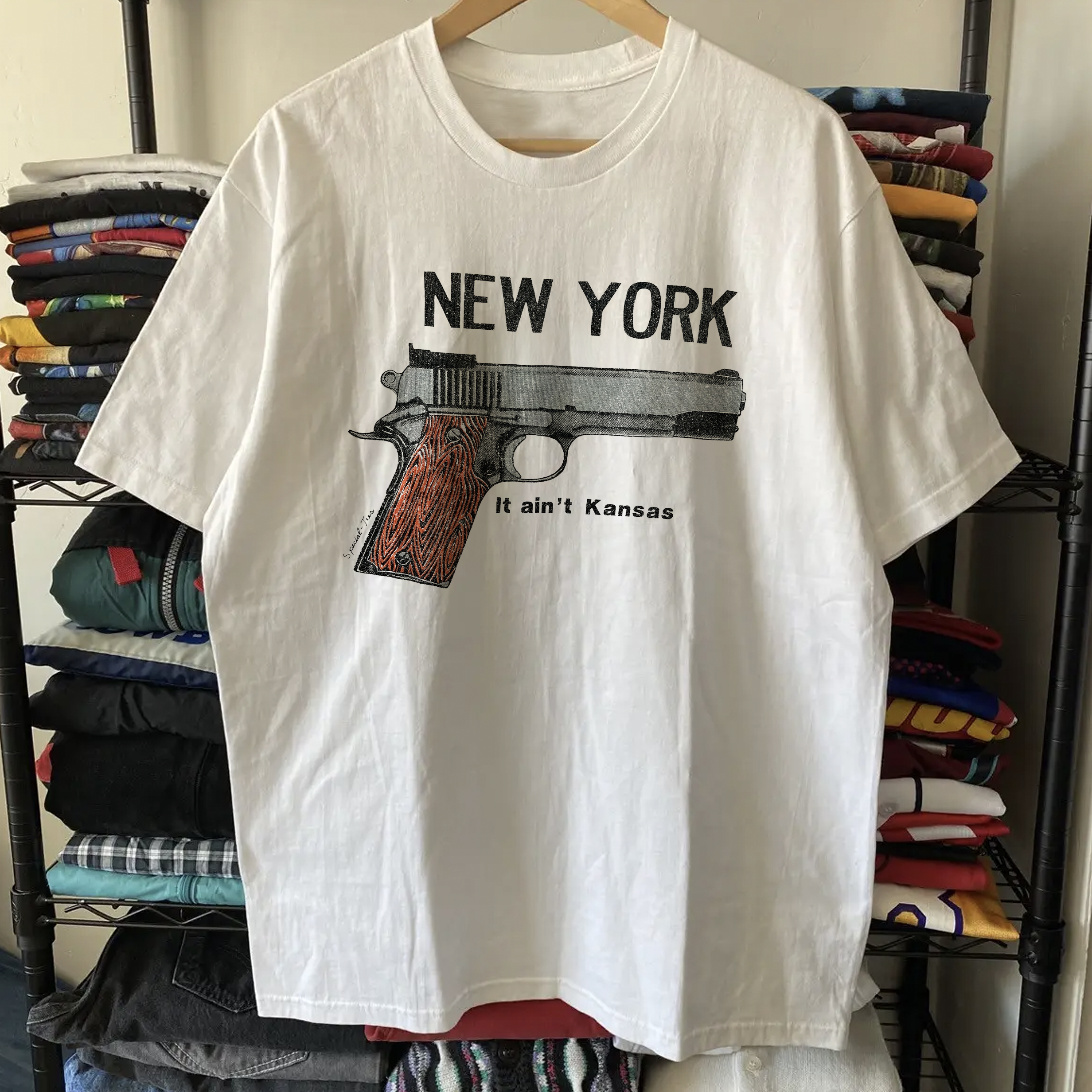 Rare New York Ain't Kansas Washed White Tee