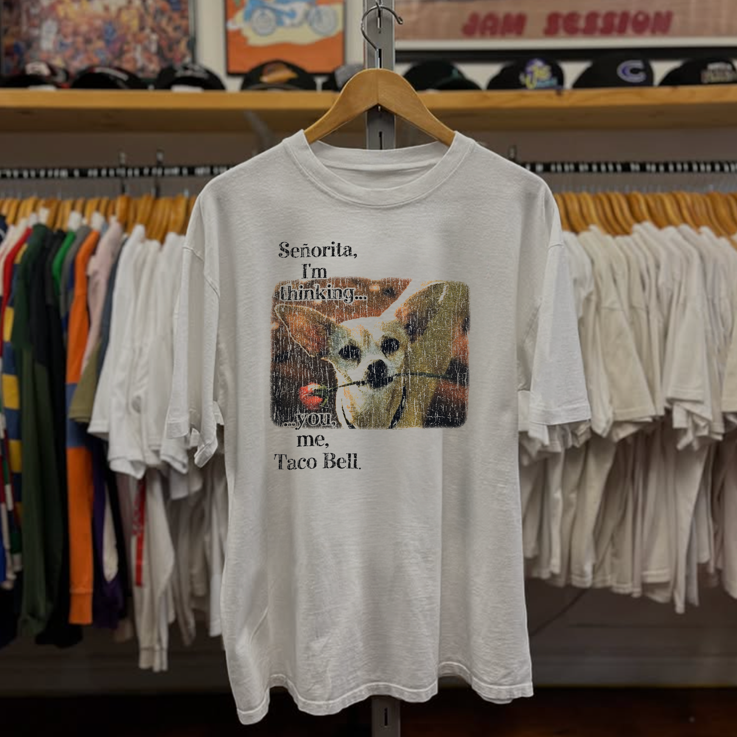 T Bell Valentines Date Washed White Tee