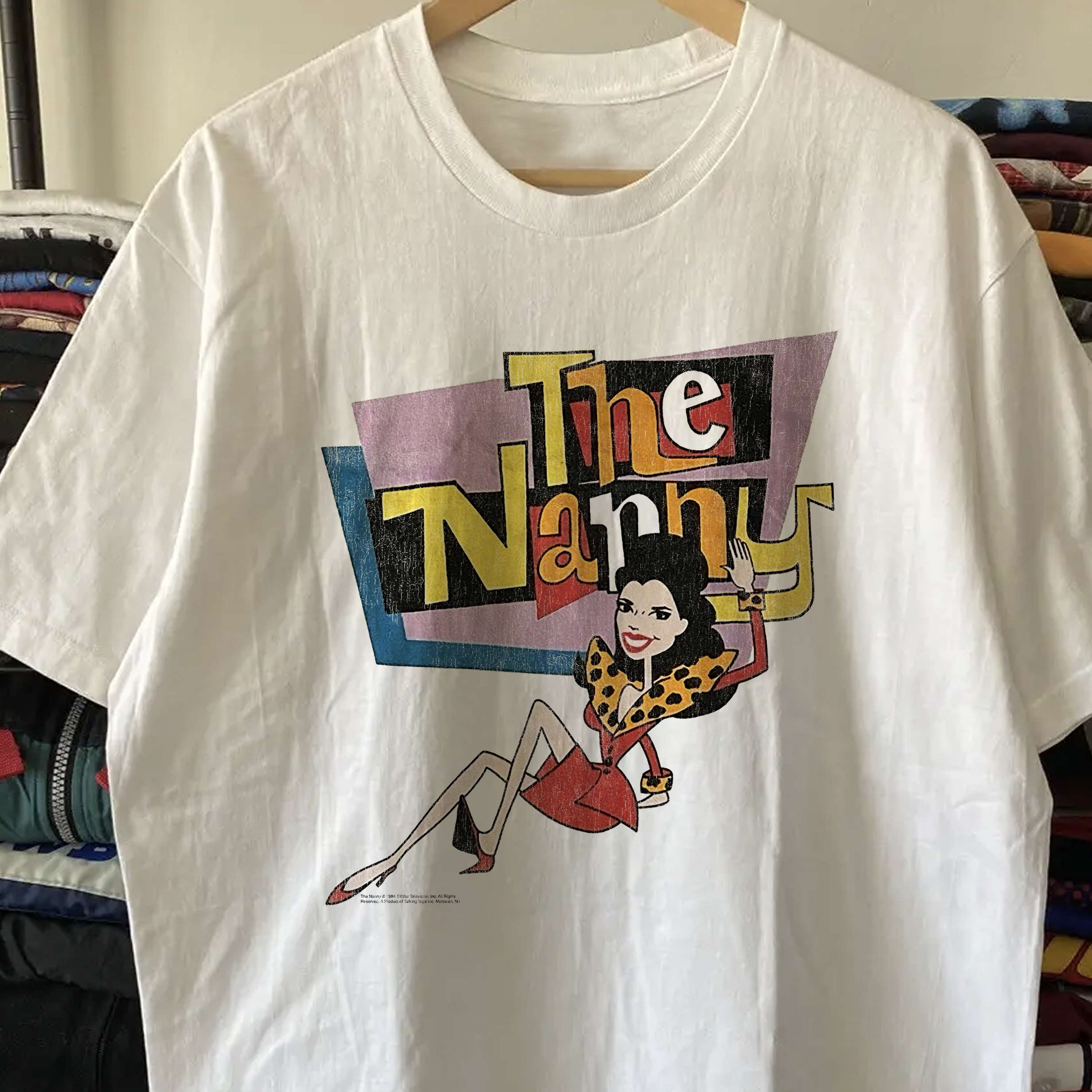 1994 The Nanny Series Promo Washed White Tee