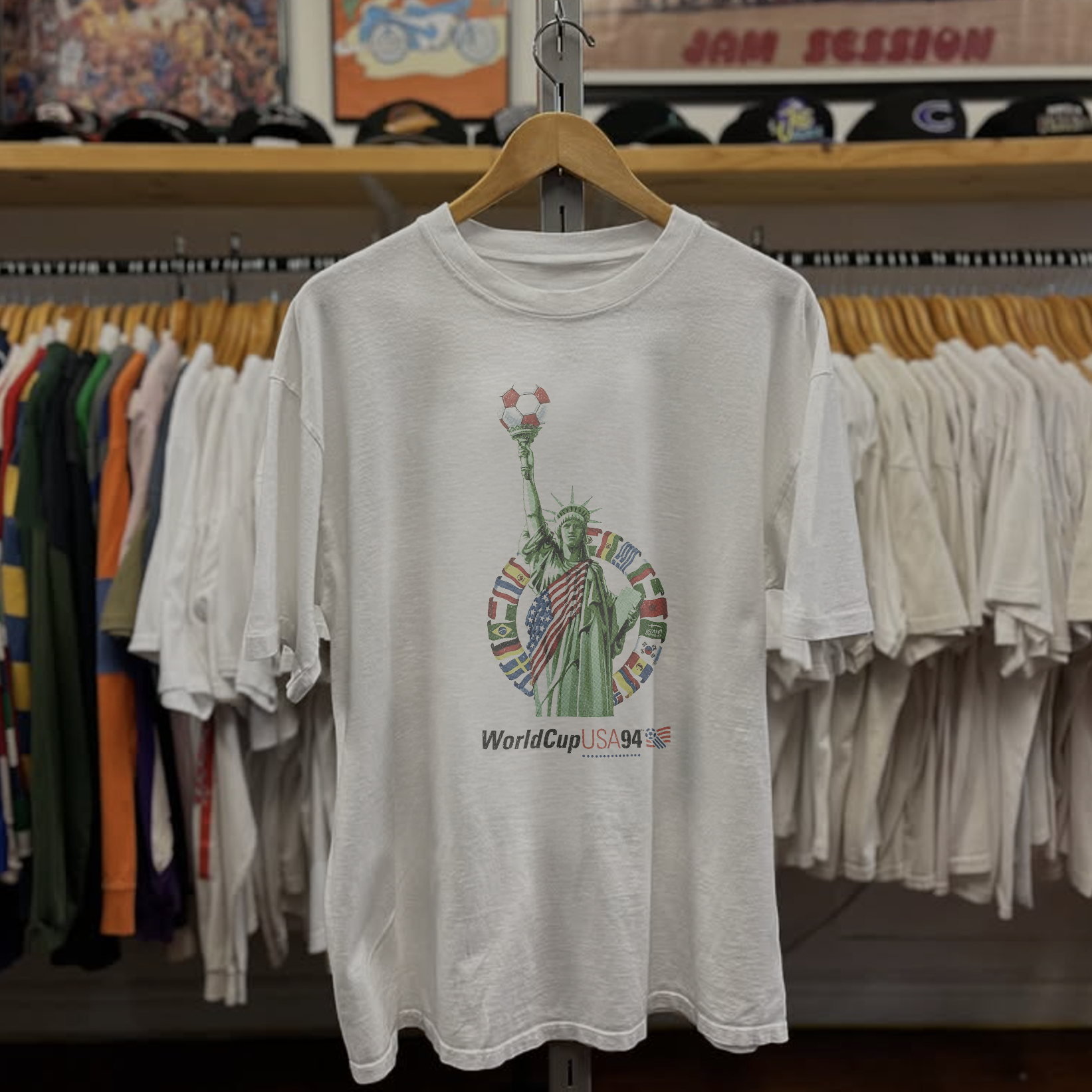 1994 USA World Cup Liberty Washed White Tee – Strike Anywhere Vintage