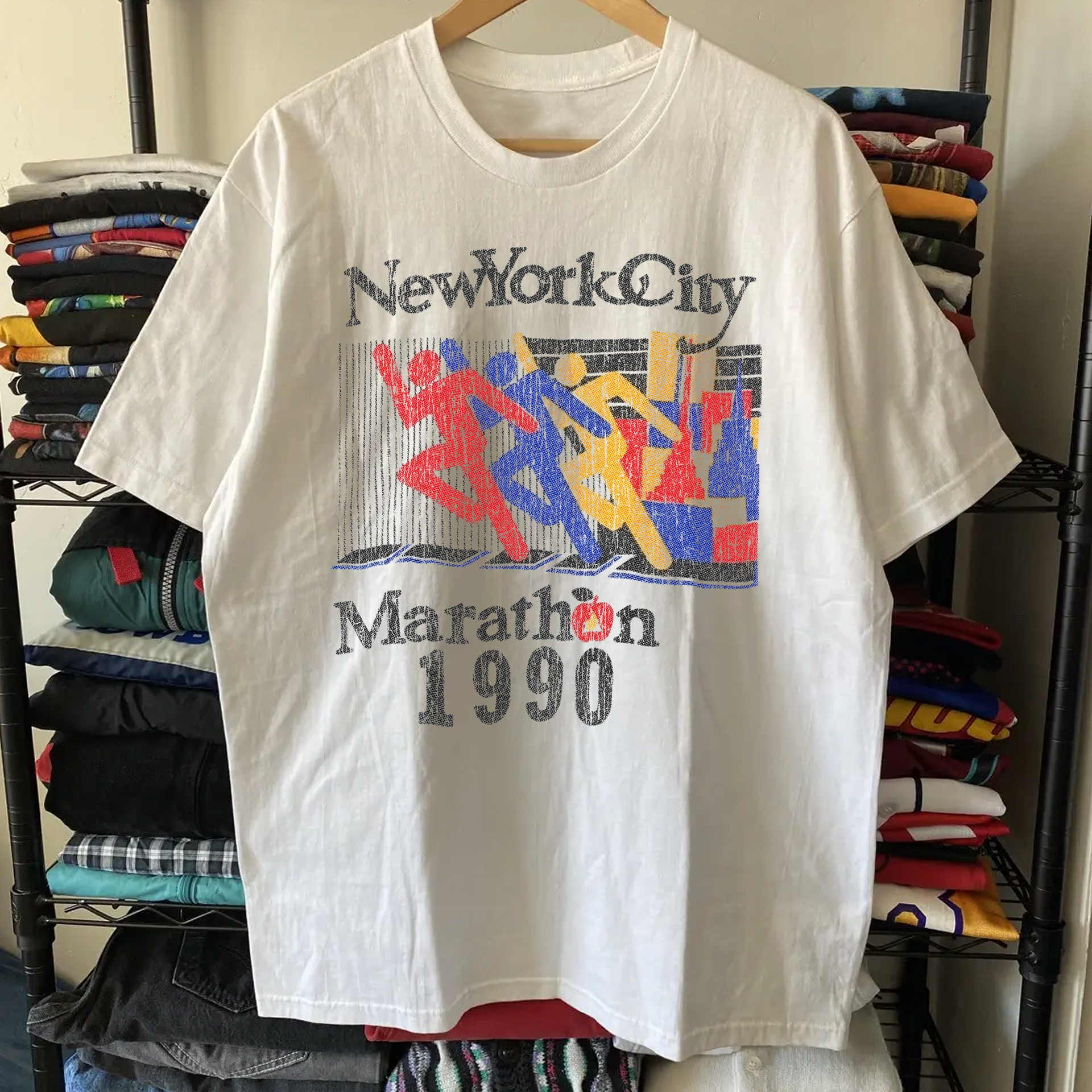 new york city marathon gear Rare NYC Marathon Washed White Tee White / S