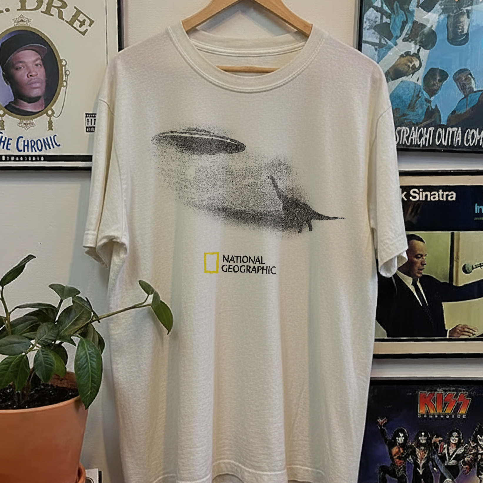 Rare Nat Geo Brontosaurus Parody Tee